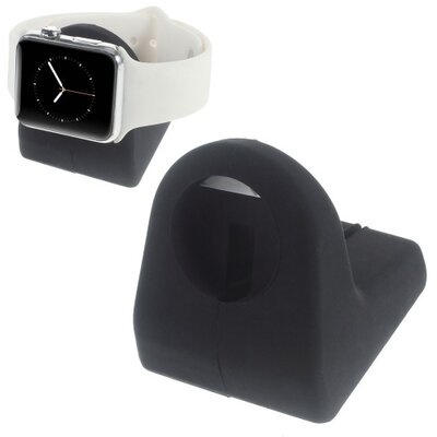 Karóra állvány (szilikon, töltő kialakítás) FEKETE - Apple Watch 1/2/3 38mm/42mm