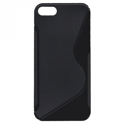 Hátlapvédő telefontok gumi / szilikon (S-line) fekete [Apple iPhone 5, Apple iPhone 5S, Apple iPhone SE]