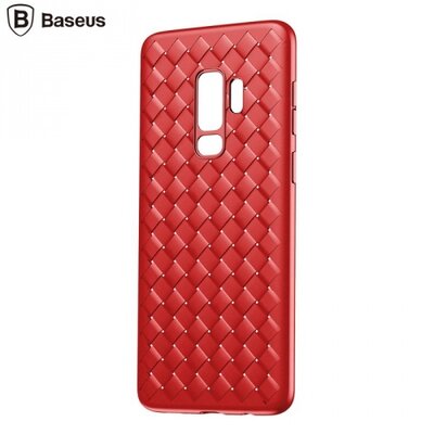 BASEUS BV hátlapvédő telefontok gumi / szilikon (fonott minta) Piros [Samsung Galaxy S9 (SM-G960)]