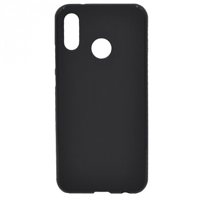 Hátlapvédő telefontok gumi / szilikon (matt, fényes keret) Fekete [Huawei P20 Lite]