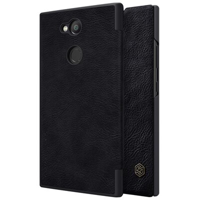 Nillkin Qin Telefontok álló, bőr hatású (flip, oldalra nyíló, bankkártya tartó) Fekete [Sony Xperia L2 (H4311)]