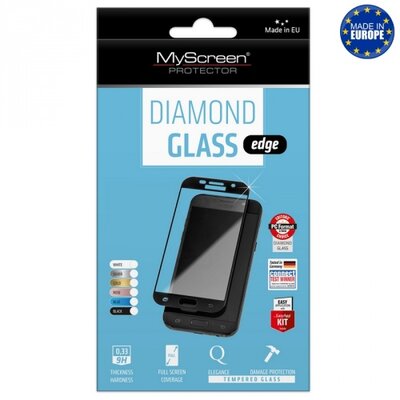 Kijelzővédő üvegfólia (1 db-os, 2.5D full cover, íves, ultravékony előlap, edzett üveg, karcálló, 0.33 mm, 9H) FEKETE [Huawei P20 Lite]