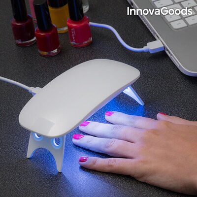InnovaGoods Mini körömszárító LED UV Lámpa, fehér