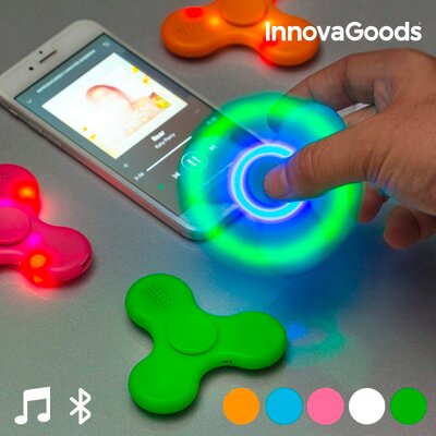 InnovaGoods LED Pörgettyű Hangszóróval és Bluetooth-al (Szín: Narancszín)