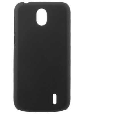 Műanyag hátlapvédő telefontok (gumírozott) Fekete [Nokia 1]