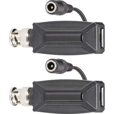 Video jelátvivő PoE adapter, BNC, 2 részes készlet, max. 100 m, Sygonix 43907V