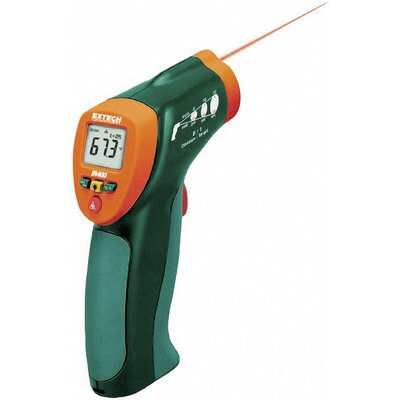 Infra hőmérő pisztoly, távhőmérő lézeres célzóval 8:1 optikával -20 + 332 °C, ISO kalibrált, Extech IR400