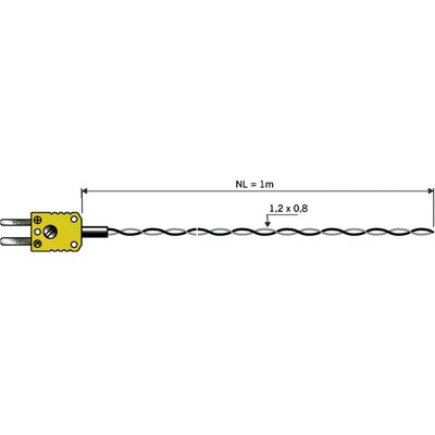 B+B Thermo-TechnikHőmérséklet-érzékelőTE Fühler 1xK NL 1000K típusú (NiCrNi)Miniatűr hőelem dugóHőelem