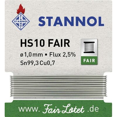 Forrasztóón Stannol HS10-Fair Sn99.3Cu0.7 5 g 1.0 mm