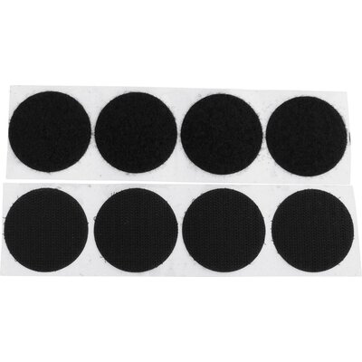 Tépőzár pontok Felragasztható Bolyhos és horgos fél (Ø) 47 mm Fekete TRU COMPONENTS 684-330-Bag 4 pár