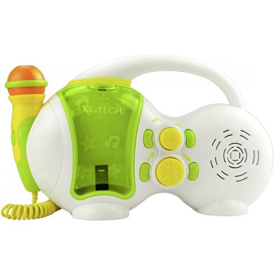 Gyermek karaoke USB lejátszó, mikrofonnal fehér, Zöldszínben X4 Tech Bobby Joey
