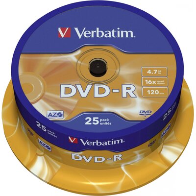 Írható DVD-R 4.7 GB Verbatim 43522 25 db Karcmentes bevonat