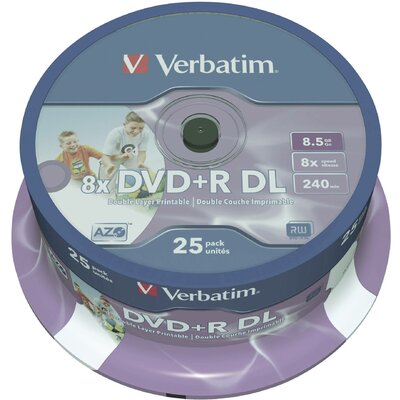 Írható DVD+R DL 8.5 GB Verbatim 43667 25 db Nyomtatható