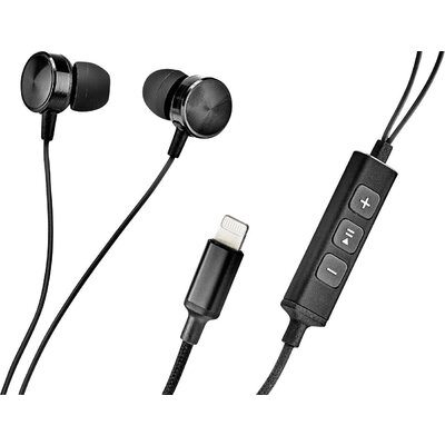 Apple iPhone, iPad, iPod fülhallgató, In Ear hallójárati fülhallgató Lightning csatlakozóval Renkforce RF-HFL-01