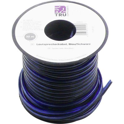 Hangszóró kábel 2 x 0.80 mm² Kék, Fekete TRU COMPONENTS 1565745 30 m