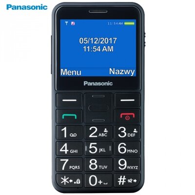 Nagyitelefon, mobiltelefon készülék Panasonic KX-TU150 Senior (fekete), nagy gomb és kijelző, vészhívó gomb