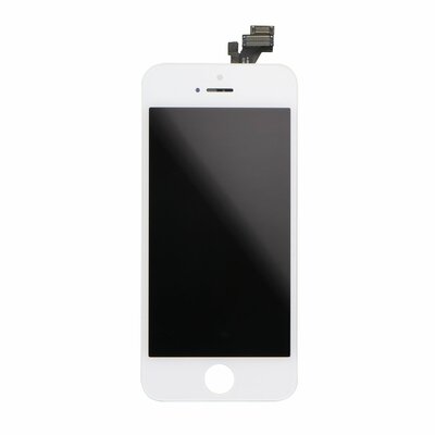 LCD kijelző érintőpanellel - Apple iPhone 5, fehér (eredeti LCD kijelző + flex kábelek, utángyártott érintőpanel)