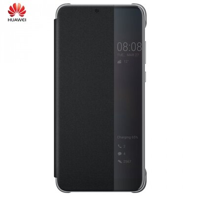 Huawei 51992407 Telefontok álló (aktív flip, oldalra nyíló, okostok, smart View Cover) fekete [Huawei P20 Pro]