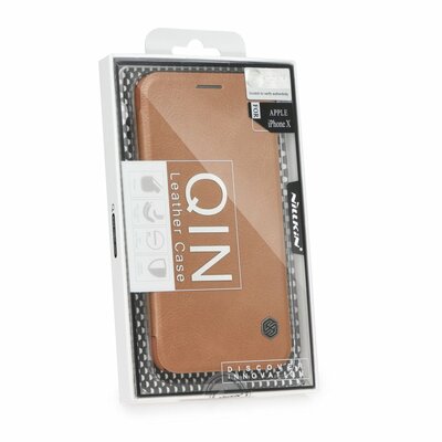 Nillkin Qin bőrborítású flipes telefondévő tok, bankkártya tartóval - Huawei Mate 10 Lite / Nova 2i, fekete