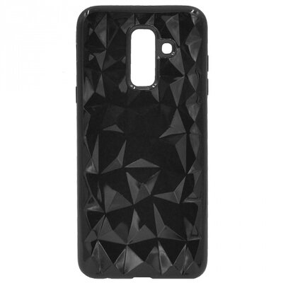 Hátlapvédő telefontok gumi / szilikon (3D, gyémánt minta) Fekete [Samsung Galaxy A6+ (2018) SM-A605F]