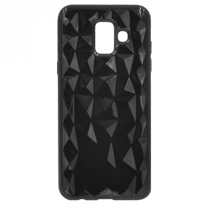 Hátlapvédő telefontok gumi / szilikon (3D, gyémánt minta) Fekete [Samsung Galaxy A6 (2018) SM-A600F]