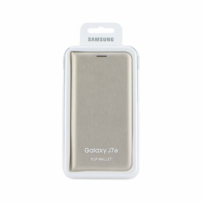 Samsung EF-WA605CFEGWW Műanyag telefontok (aktív flip, oldalra nyíló, bankkártya tartó, karbon minta).Arany [Samsung Galaxy A6+ (2018) SM-A605F]