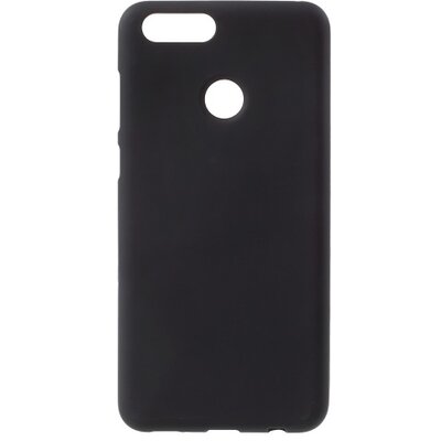 Hátlapvédő telefontok gumi / szilikon (matt, fényes keret) Fekete [Huawei Honor 7x]