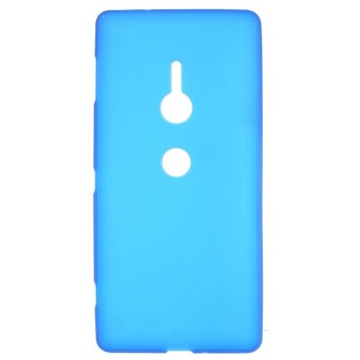 Hátlapvédő telefontok gumi / szilikon (matt, fényes keret) Kék [Sony Xperia XZ2 (H8266)]
