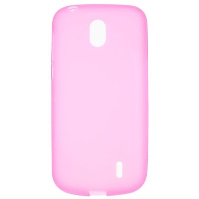 Hátlapvédő telefontok gumi / szilikon (matt, fényes keret) Rózsaszín [Nokia 1]