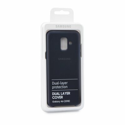 Samsung EF-PA600CBEGWW Műanyag hátlapvédő telefontok (dupla rétegű, gumírozott) Fekete [Samsung Galaxy A6 (2018) SM-A600F]