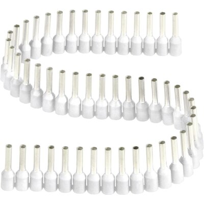 érvéghüvelyek műanyag nyakkal szalagon 0,3 - 0,5 mm² x 8 mm fehér Vogt Verbindungstechnik 1 szalag = 50 érvéghüvely