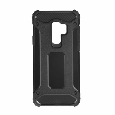 FORCELL ARMOR szilikon + műanyag hibrid hátlapvédő telefontok - Samsung Galaxy S9+ Plus, Fekete