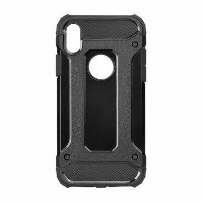 FORCELL ARMOR szilikon + műanyag hibrid hátlapvédő telefontok - iPhone X, Fekete