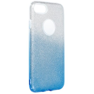 Forcell Shining szilikon hátlapvédő telefontok - iPhone 7 / 8, átlátszó/Kék