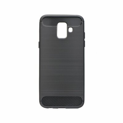 Forcell Carbon szilikon hátlapvédő telefontok, karbon mintás - Samsung Galaxy A6, Fekete