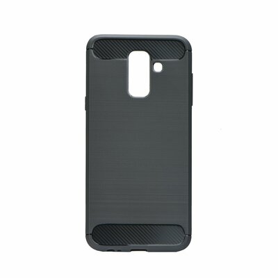 Forcell Carbon szilikon hátlapvédő telefontok, karbon mintás - Samsung Galaxy A6+ Plus, fekete
