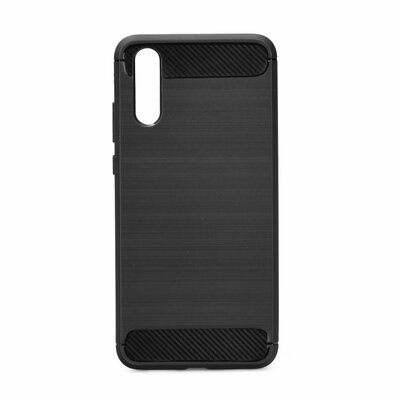 Forcell Carbon szilikon hátlapvédő telefontok, karbon mintás - Huawei P20 PRO, fekete