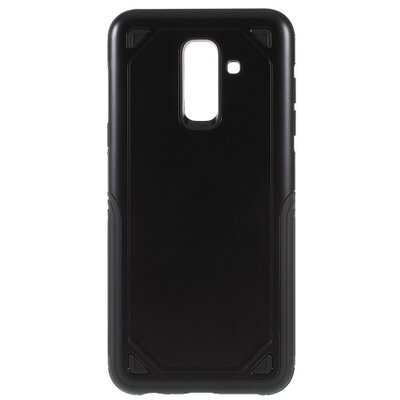 Defender műanyag hátlapvédő telefontok (közepesen ütésálló, gumi / szilikon belső) Fekete/Szürke [Samsung Galaxy A6+ (2018) SM-A605F]