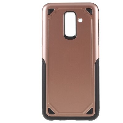 Defender műanyag hátlapvédő telefontok (közepesen ütésálló, gumi / szilikon belső) RoseGold/Szürke [Samsung Galaxy A6+ (2018) SM-A605F]