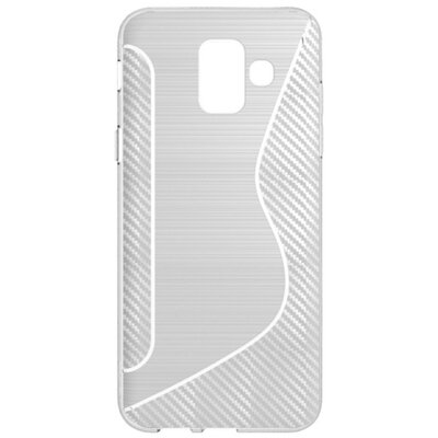 Hátlapvédő telefontok gumi / szilikon (S-line, karbonminta) Átlátszó [Samsung Galaxy A6 (2018) SM-A600F]