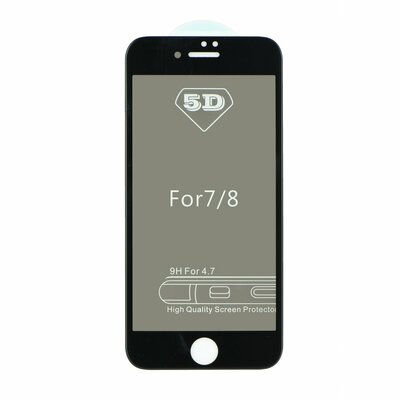 5D Full Glue ultravékony, kerekített éleket is lefedő kijelzővédő üvegfólia - Apple iPhone 7 / 8 4,7" Privacy, fekete