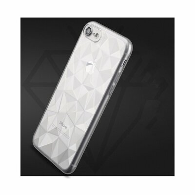 Forcell Prism 3D prizma mintás szilikon hátlapvédő telefontok - Huawei Y6 PRIME 2018, fehér