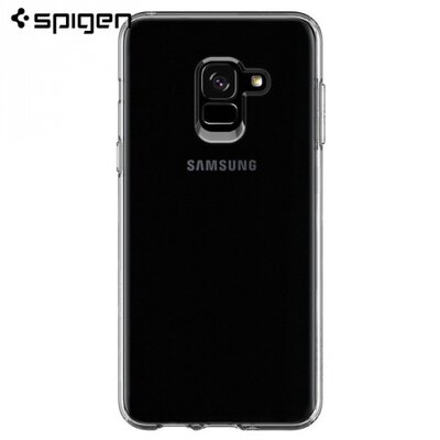 SPIGEN LIQUID CRYSTAL hátlapvédő telefontok gumi / szilikon (közepesen ütésálló, légpárnás sarok) Átlátszó [Samsung Galaxy A8 (2018) SM-A530F]