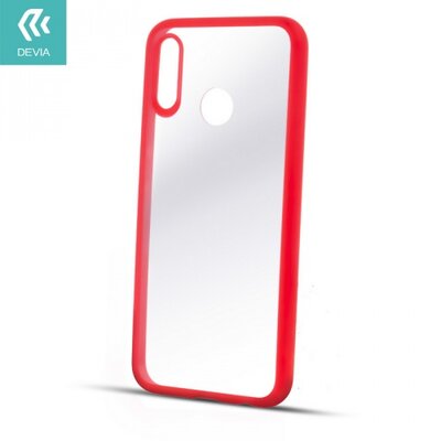 Devia C0518 WX DEVIA PURE hátlapvédő telefontok gumi / szilikon (átlátszó műanyag hátlap) Piros [Huawei P20 Lite]