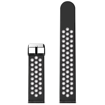 Pótszíj (lyukacsos, légáteresztő) FEKETE/SZÜRKE - Fitbit Versa