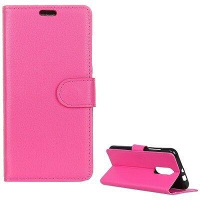 Telefontok álló, bőr hatású (flip, oldalra nyíló, asztali tartó funkció) Rózsaszín [Nokia 6.1+ Plus, Nokia X6]