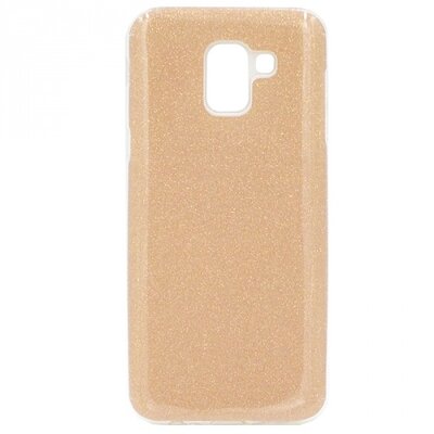 Hátlapvédő telefontok gumi / szilikon (műanyag belső, csillogó hátlap) Arany [Samsung Galaxy J6 (2018) J600F]