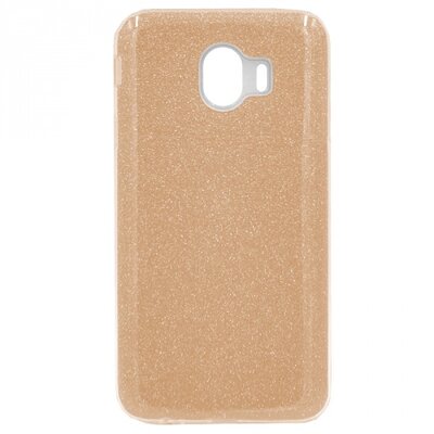 Hátlapvédő telefontok gumi / szilikon (műanyag belső, csillogó hátlap) Arany [Samsung Galaxy J4 (2018) J400F]