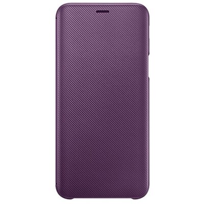 Samsung EF-WJ600CEEG Műanyag telefontok (aktív flip, oldalra nyíló, bankkártya tartó, karbon minta) Lila [Samsung Galaxy J6 (2018) J600F]