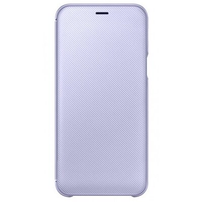 Samsung EF-WJ600CVEGWW műanyag gyári telefontok (aktív flip, oldalra nyíló, bankkártya tartó, karbon minta) Ibolya [Samsung Galaxy J6 (2018) J600F]